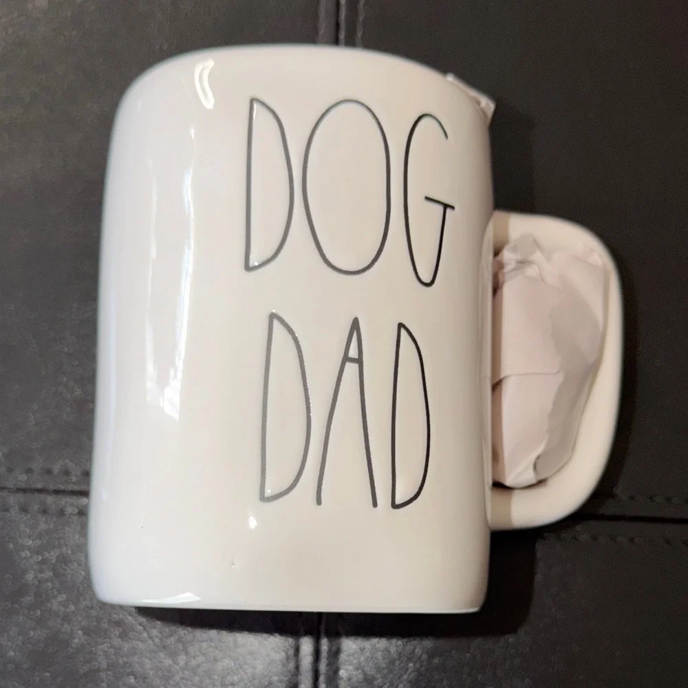 Rae Dunn Dog Dad White Ceramic Coffee Mug - Picture 1 of 1